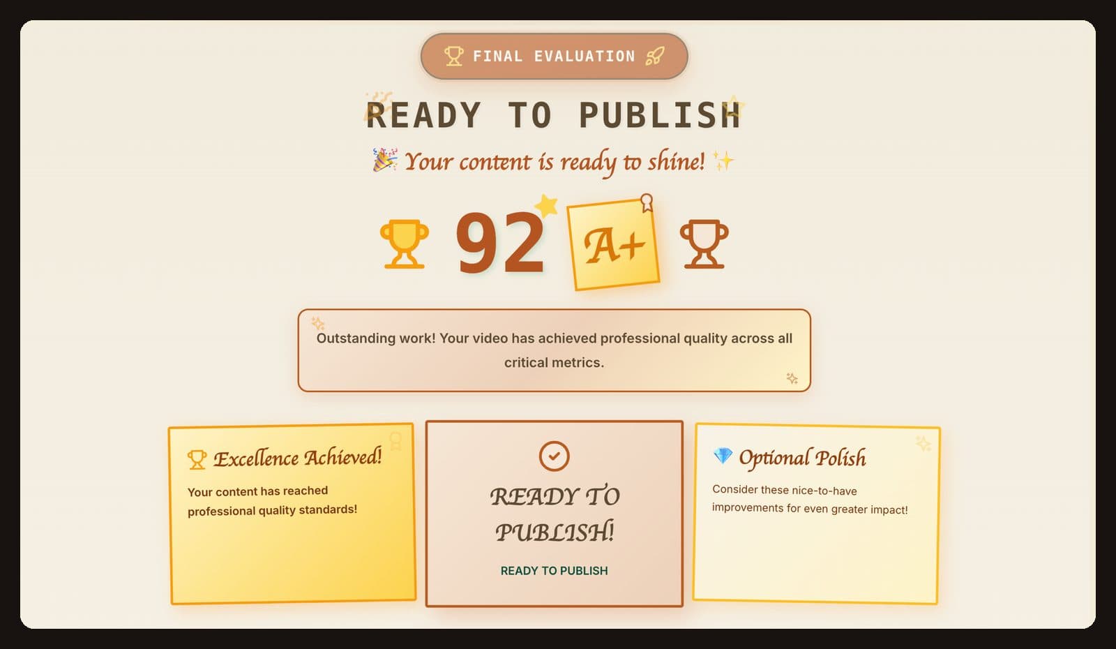 Hookami Pre-Publish interface auditing a video before release